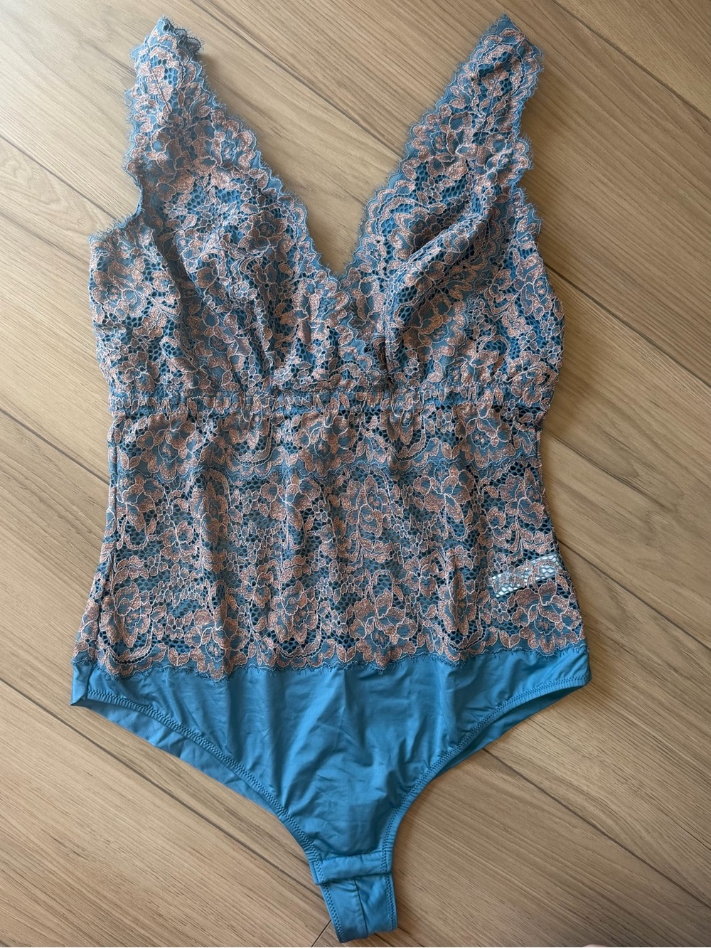 Cosabella Pret A Porter Malawi Teal Curvy Lace Bodysuit Teddy Italy NWT Sz M